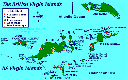 英属维京群岛，又名英属处女岛(BRITISH VIRGIN ISLANDS-BVI)是距离PUERTO RICO以东大约60英里，地处加勒比海的，由40多个岛屿所组成的岛国，面积只有155平方公里，人口只有15000人。